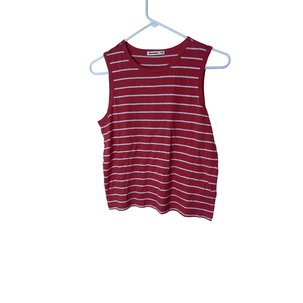 Marine Layer Tank Top Womens XS Red White Stripe Hemp Cotton Crew Neck Jersey